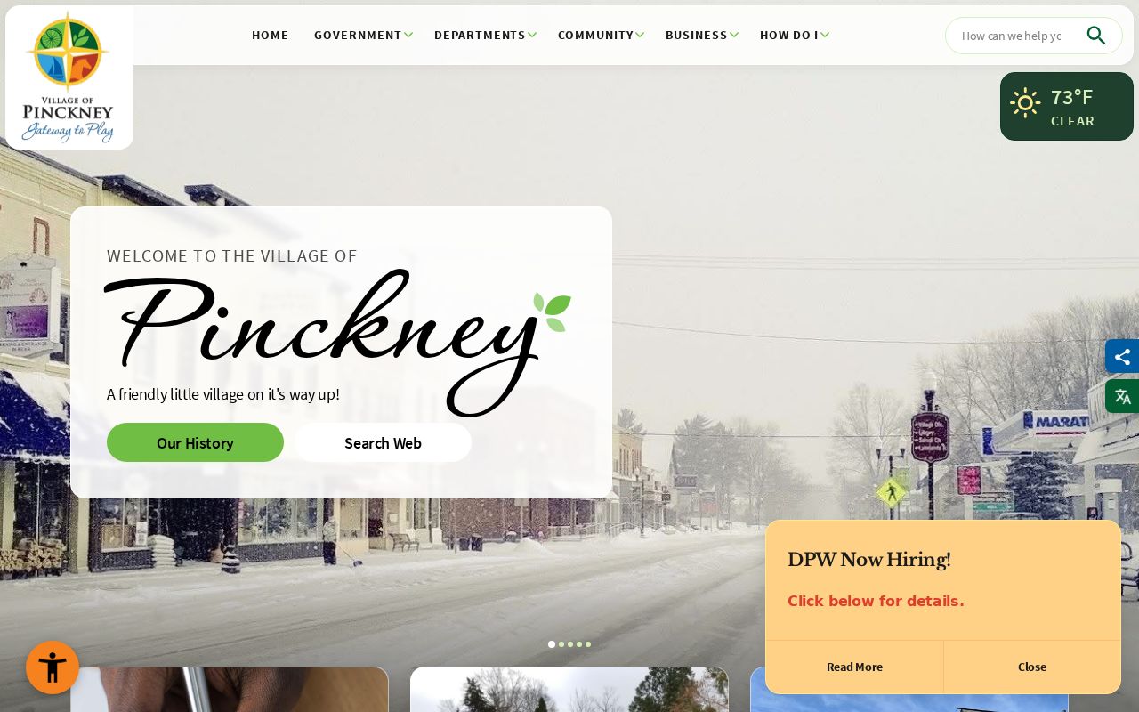 Pinckney village government page for Livingston County warrant records