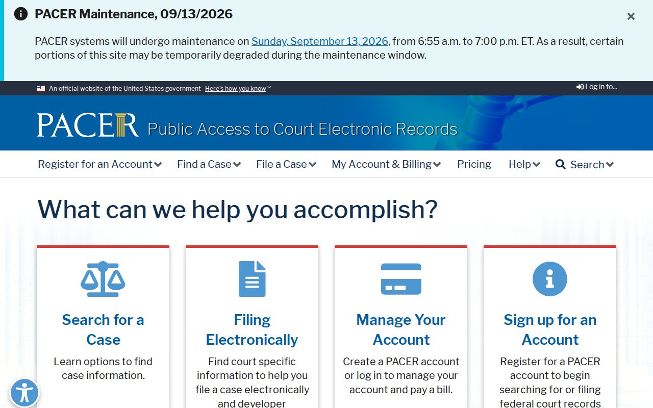 PACER federal docket search used for out-of-county and Livingston County federal warrant questions